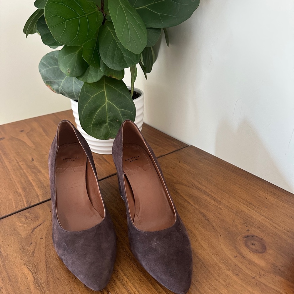 Aquatalia Brown Suede Heels